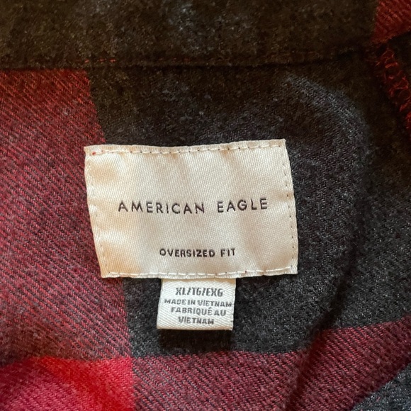 American Eagle Outfitters Red and Black Plaid Shirt - Picture 3 of 4